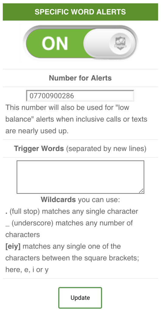 Setting Word Alerts