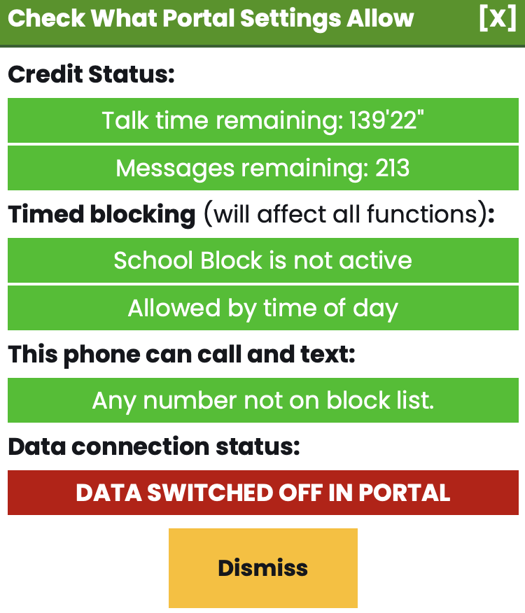Check what Settings Allow
