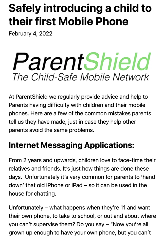 Safely Introducing a first Mobile