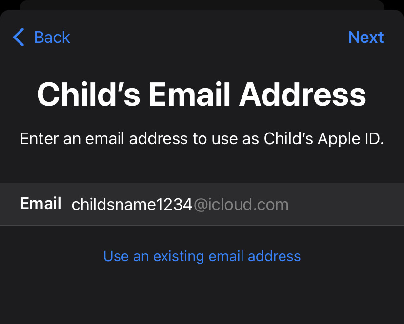 settings for family share step 9