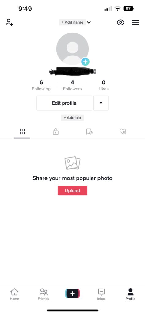 TikTok profile editing
