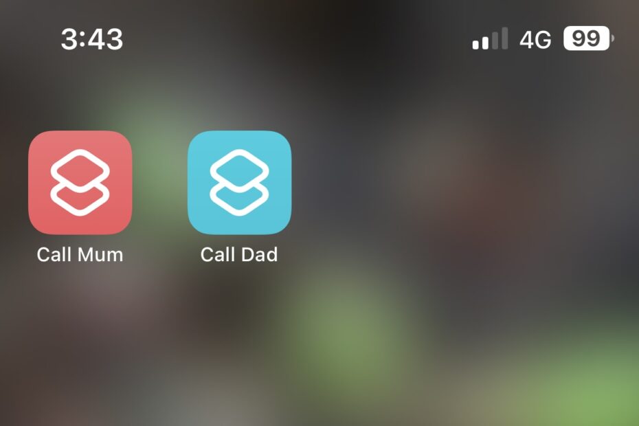 Call mum and dad buttons